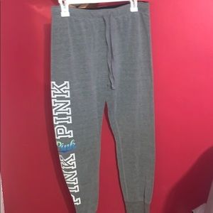 grey pink sweatpants